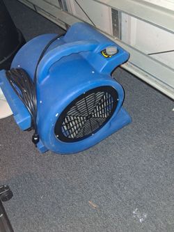Big blue industrial fan