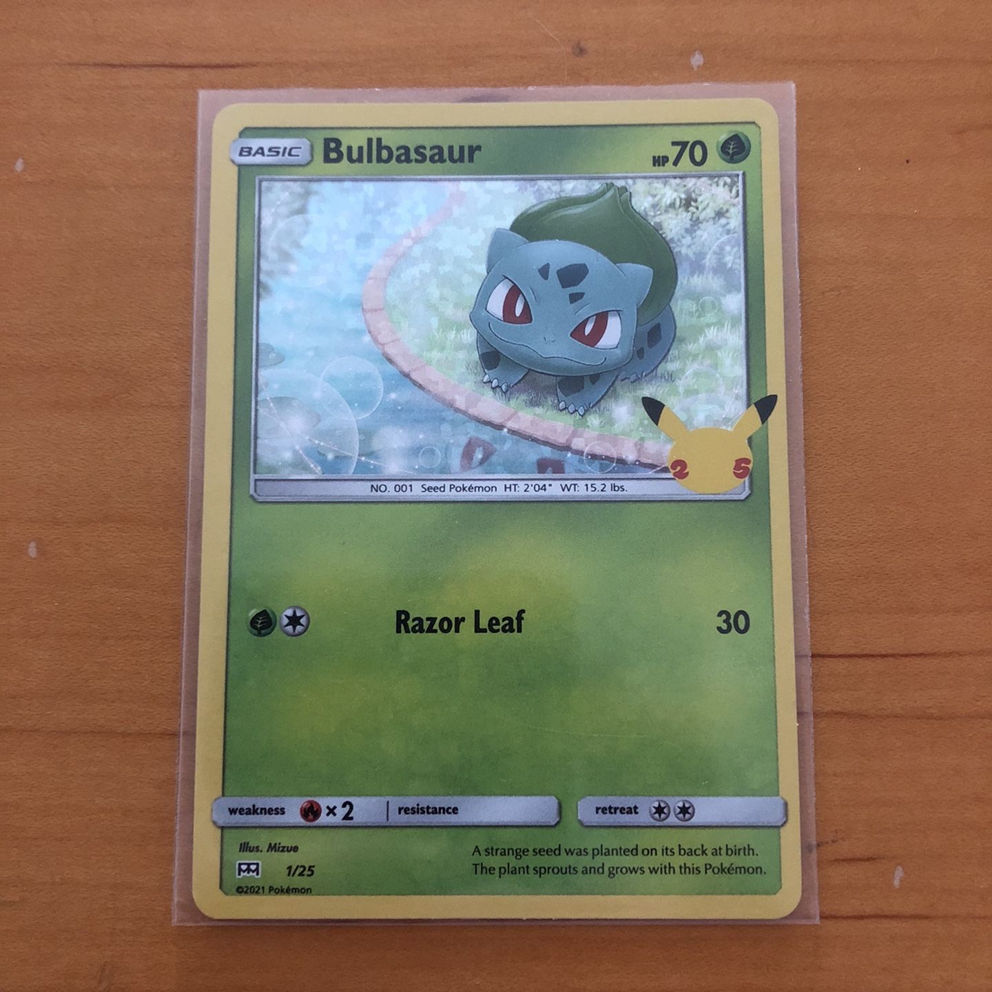 Bulbasaur Holographic 25th Anniversary McDonald’s Pokémon Card