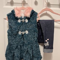 Girl Fur Vest set 