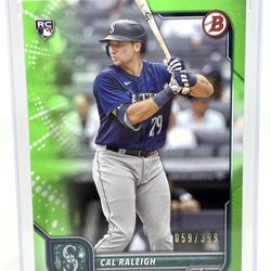 CAL RALEIGH RC   /399   Bowman LIME GREEN #49 Rookie