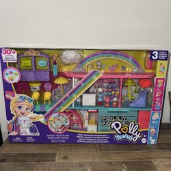 Polly Pocket Sweet Adventures Rainbow Mall Playset with 3-inch Doll and 30+ Accessories 
