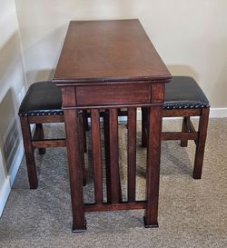 Mission Style Multi Game Table & Stools