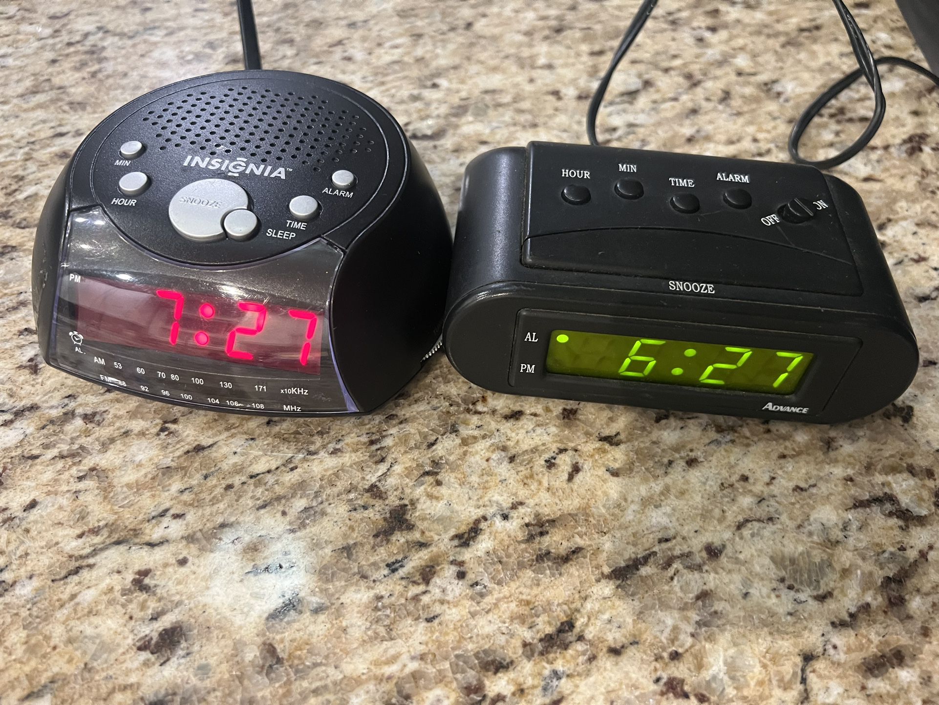 INSIGNIA & ADVANCE digital Alarm Clocks  **price is for both**