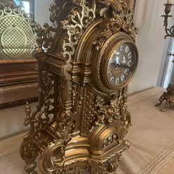 Antique Clock With Candlestick 