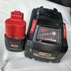 Milwaukee 6.0a And 1.5a Batteries 