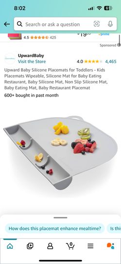 Upward Baby/toddler Silicone Place Mat 