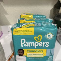 Pampers Size 1, Three Packs Of 20 Brand New 