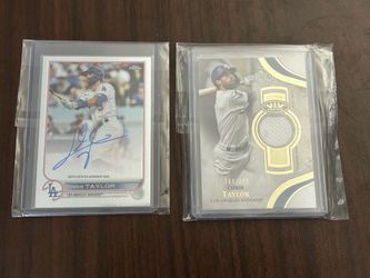 Dodgers Chris Taylor Autograph and Patched Numbered card