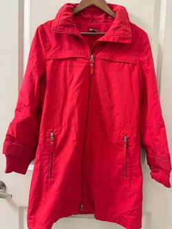 H&M L.O.G.G. Women’s Size US 8 (EU38) Red Zip Anorak Jacket Coat Cotton Blend