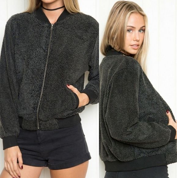 rare vintage brandy melville sherpa jacket w pockets
