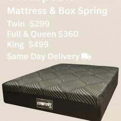 Queen Memory Foam Orthopedic Come With Free Box Spring - Same Day Delivery