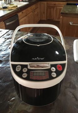 Nutra chef model number PKPRC16 digital electronic pressure cooker plus slow cooker. Used one time/ Excellent condition. Retails for close to $100.