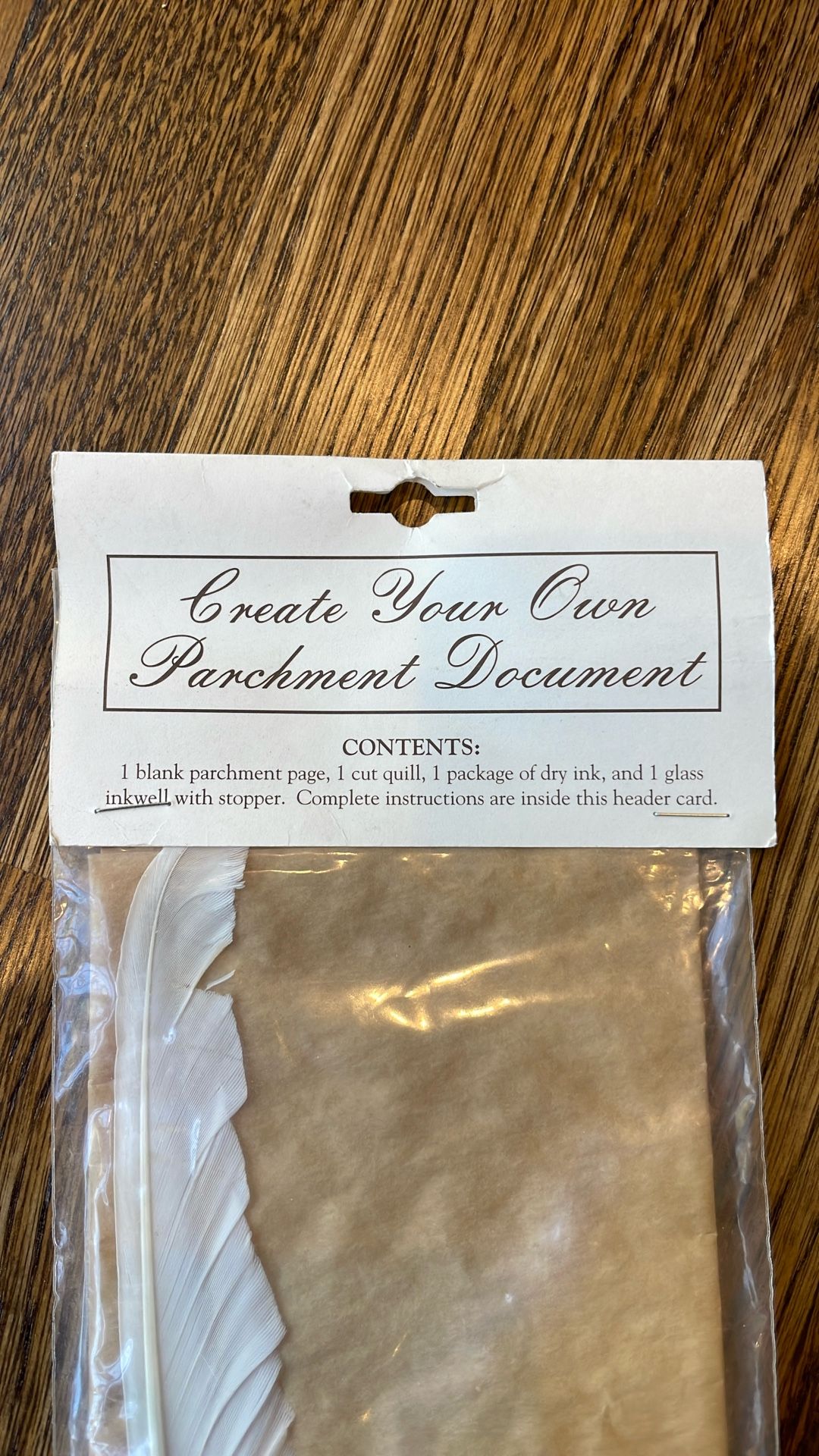 Feather Quill & Ink Set With Parchment