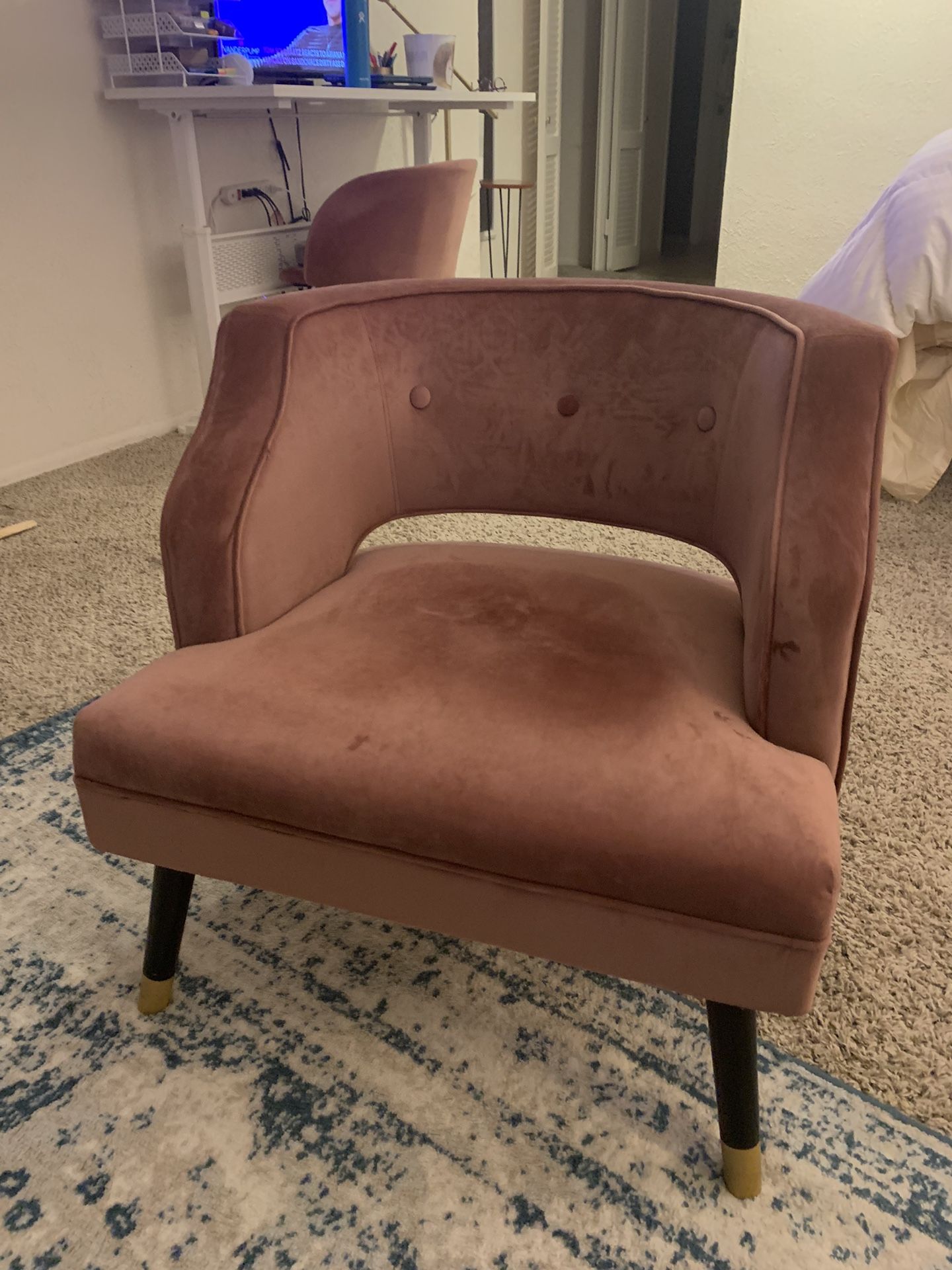 Beautiful Velvet Chair With Wear And Tear 