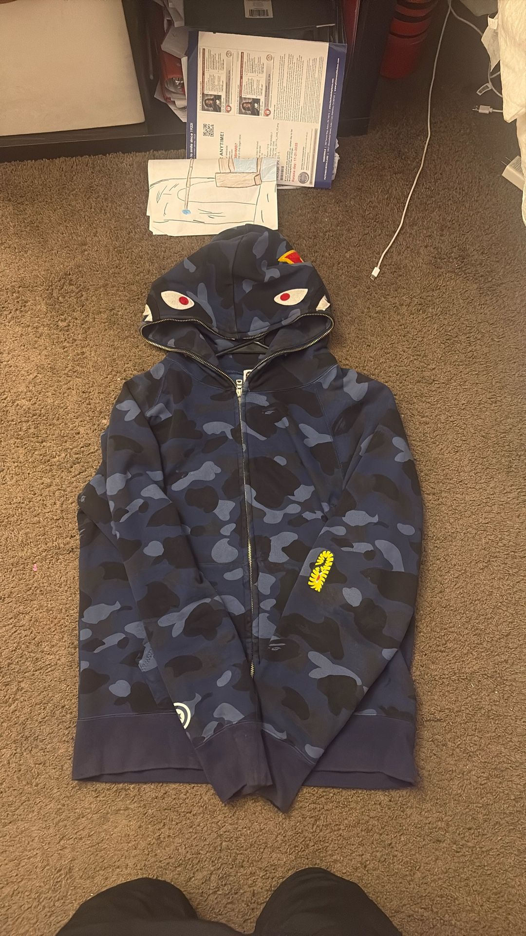 blue “ponr “ bape hoodie 