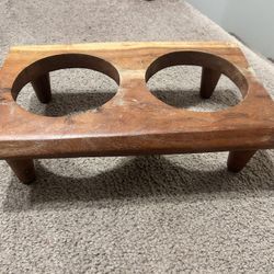 Wooden Dog Bowl Holder