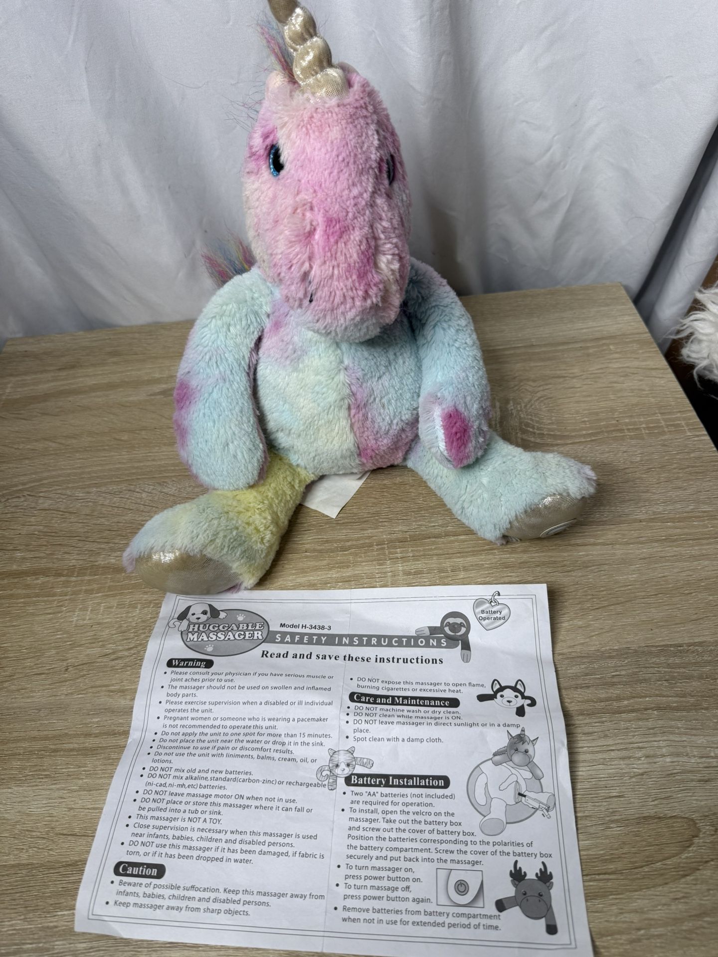 Unicorn Huggable Massager With Batteries $10