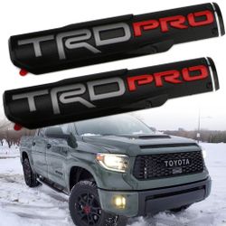 BRAND NEW 2PCS UNIVERSAL 3D TRD PRO Side Fender Front Door Badge Logo Nameplate Emblem