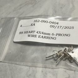 Heart Sterling Silver Blank Earrings 