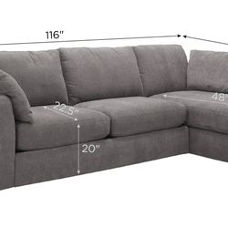Nappily 2 Pc. Sectional Microfiber Couch From Raymour and Flanigan