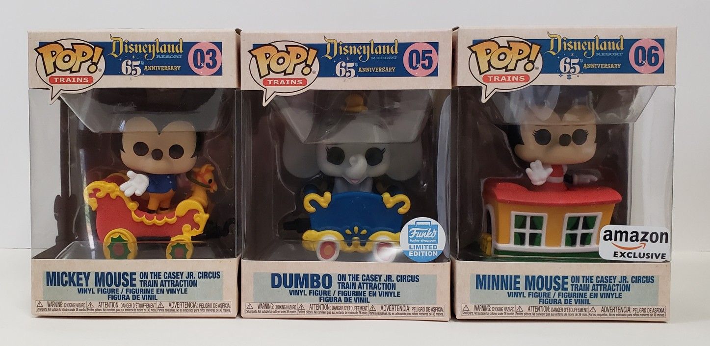 Funko Pop! Disneyland 65th Anniversay DUMBO The Casey Jr. Train Attraction Limited Edition & Mickey & Minnie Mouse