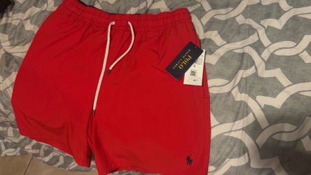 Red polo shorts