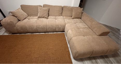 Lazlo Camel Unholstered Sectional Sofa