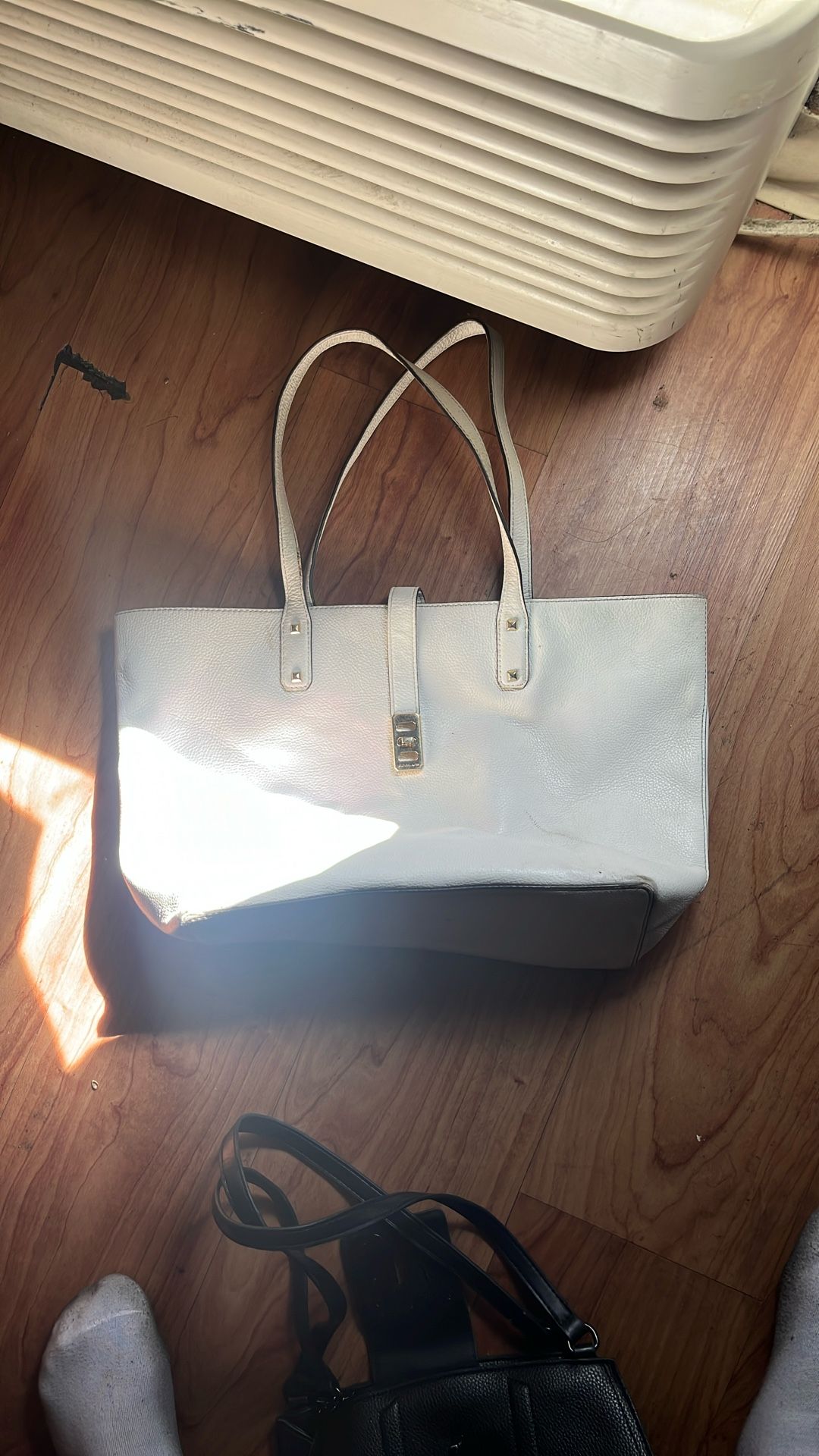 Michael Kors Jet Travel Tote Bag In Whit Saffiano Leather