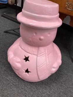 Heavy outdoor pink snowman