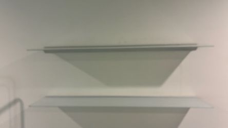 IKEA Tempered Glass Floating Shelves with Metal Anchor — Set of 2 (same size)