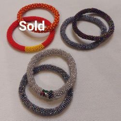 SET OF 2 BEADED WOVEN BRACELETS  ( $15 EACH SET ) 💛 YELLOW SET SOLD!!