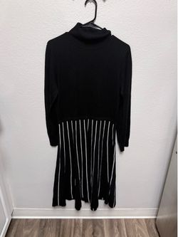 Chadwick’s black and white turtleneck dress