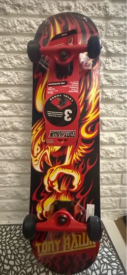 Tony Hawk Level Three Pro Complete Skateboard Red/Black Flames ABOP31TH-RSKL