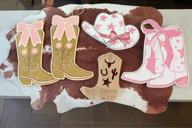 Cowgirl Theme Party Decoration Cutouts Set
