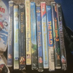 Lot of 10. Disney DVDs. For kids.