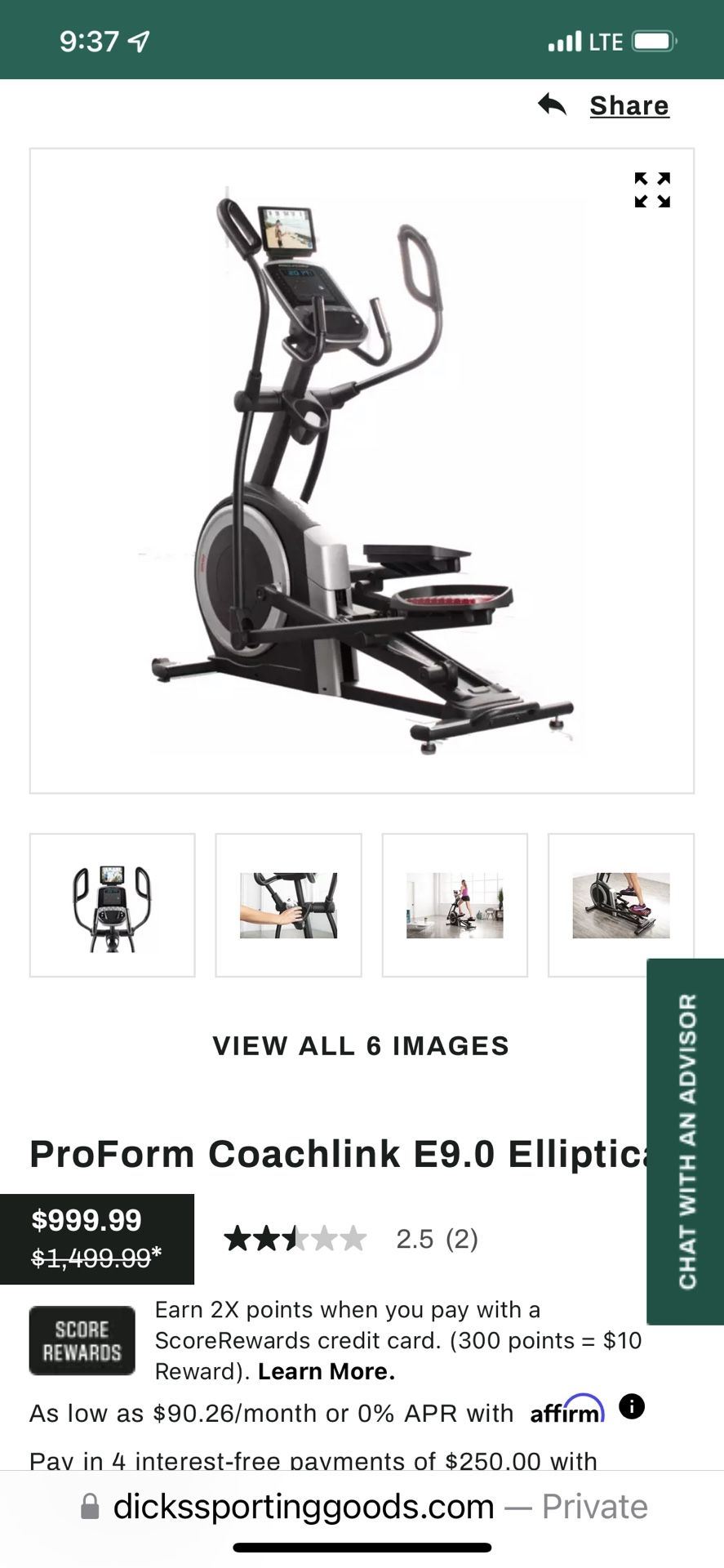 Elliptical Proform 9.0 