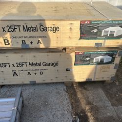 45ft x 25ft metal garage still in crate