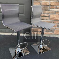 New 2 Gray Bar Stools 