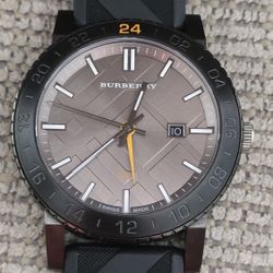 SWISS MADE GMT BURBERRY MENS WATCH 