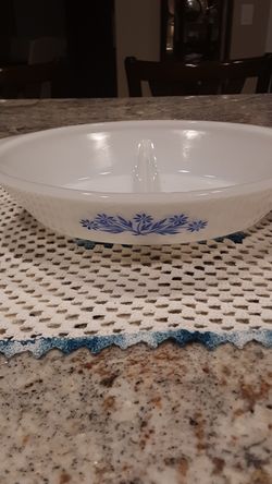 1950's milk glass divided serving dish