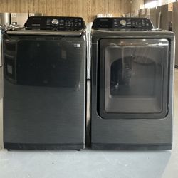 SAMSUNG 4.7 cu. ft. Washer w/Impeller & Active WaterJet 7.4 cu. ft. Vented Electric Dryer