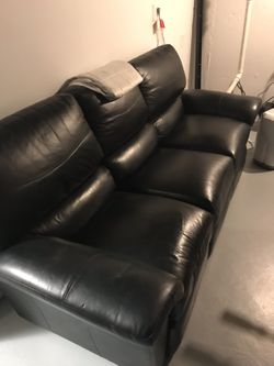 Black leather furniture set