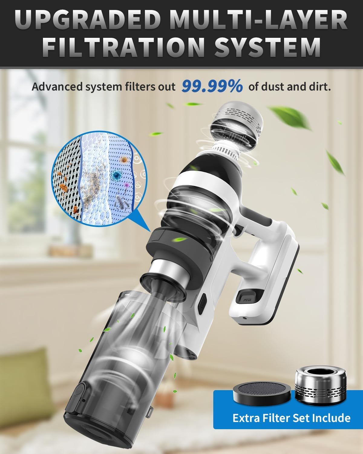 Multi-Surface Cordless Vacuum | 15-in-1 Lightweight Design for Quick Shifts from Floors to Handheld Use
