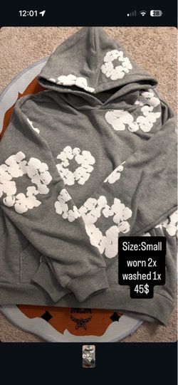 Gray Denim Tear Hoodie Size Small