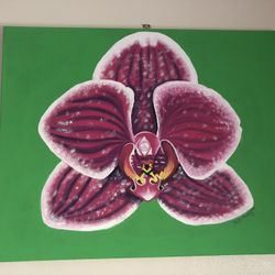 Original Hand Painted Orchid Painting 