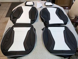 Ford Mustang Mach-E 2021-2025, *Full Set* PU Leather Black and WHITE