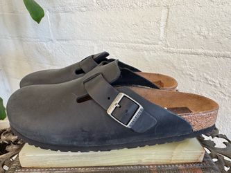 NEW Men's Birkenstock Boston Clog Oiled Black Leather Size 44/11