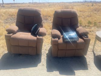 2 Brown Easy Chairs