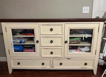 Two toned solid wood cabinet