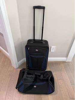 Bundle of 2 American Tourister 2-Piece Roller Luggage Set in good shape.  22x14”